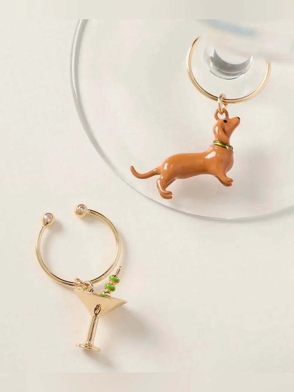 Anthropologie Weenies & 'Tinis Dachshund Cocktail Charms